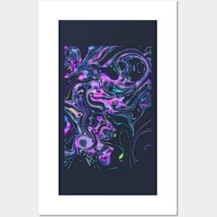 Abstract Liquid Chrome Psychedelic Pattern Festivals EDM Posters and Art